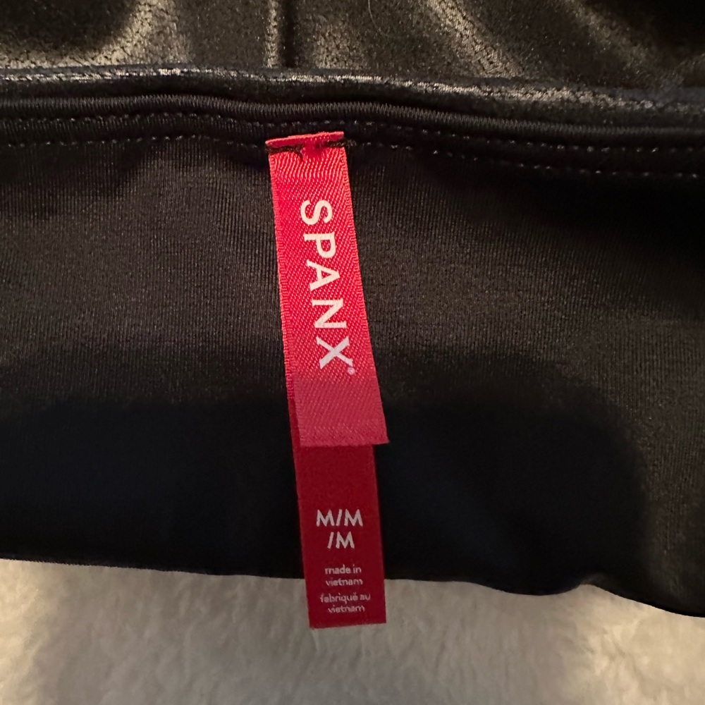 SPANX Black Faux Leather Leggings - Picture 2 of 3